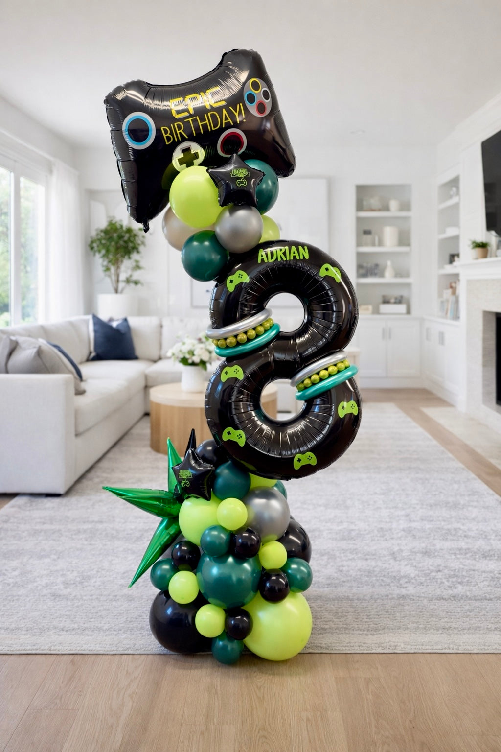 Level Up Birthday Balloon Stack