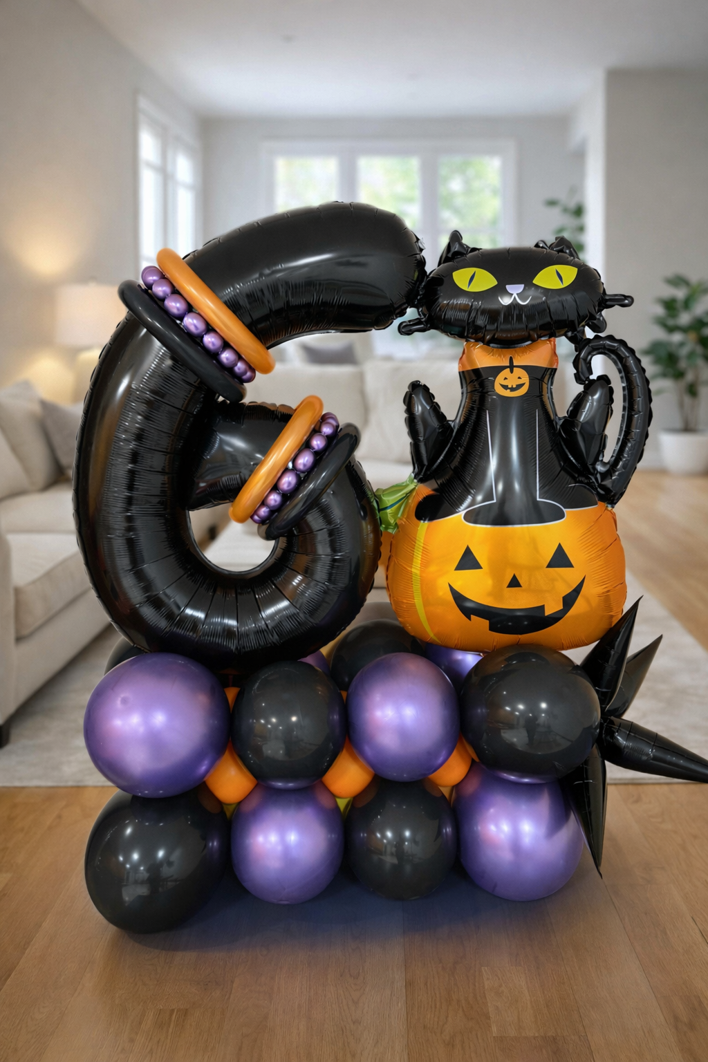 Halloween Cat Balloon Stack
