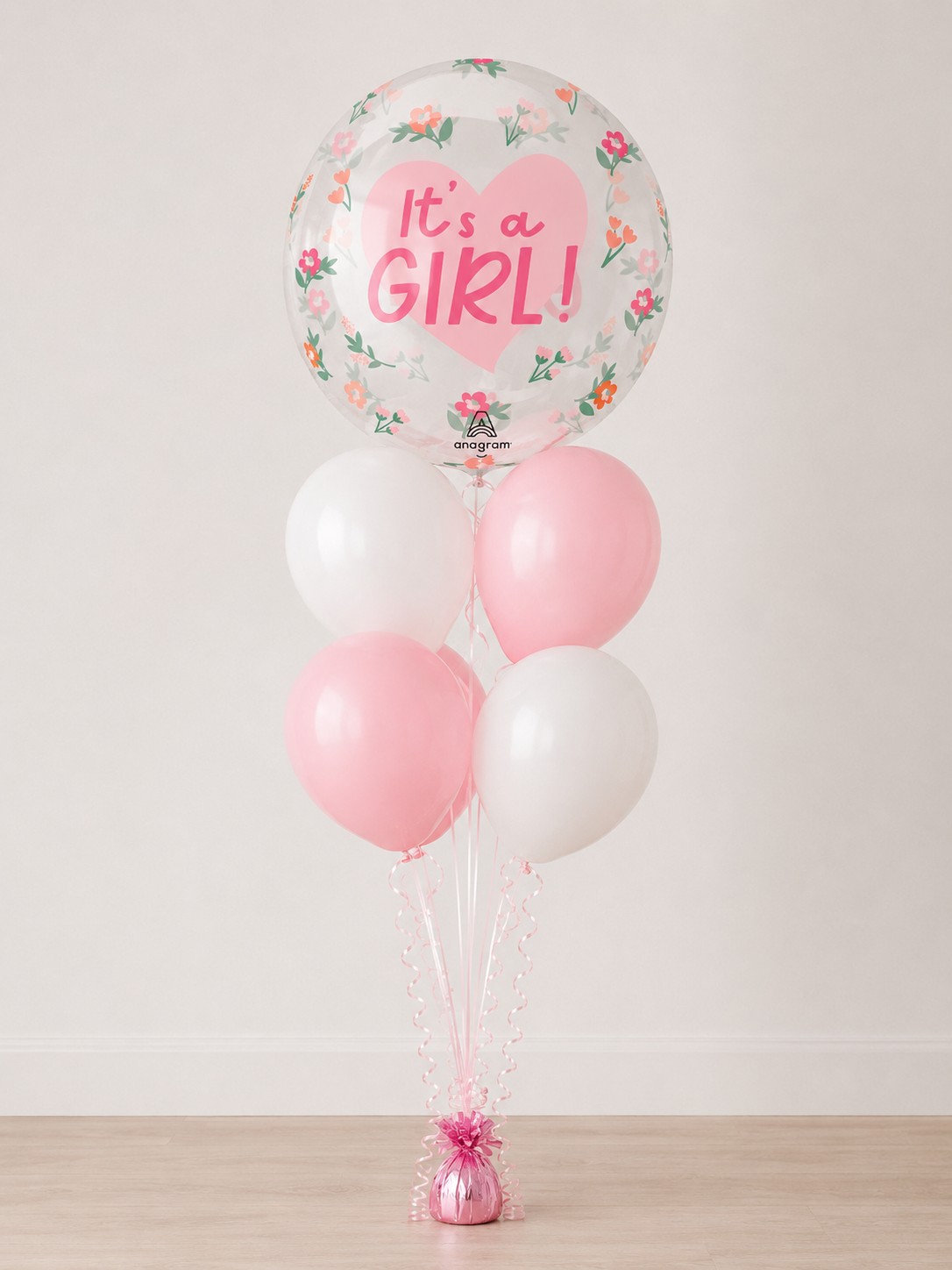 18" Clear “It’s a Girl” Balloon Bundle