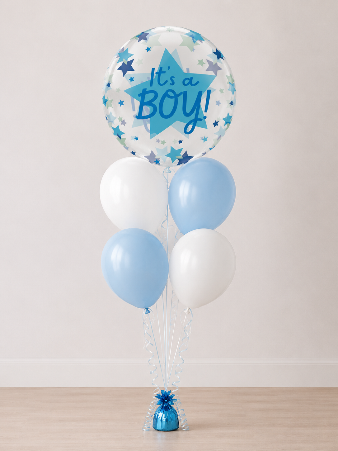 18" Clear “It’s a Boy” Balloon Bundle