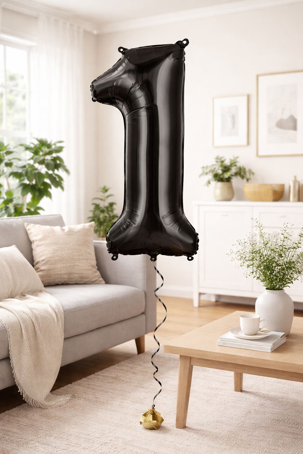 34" Black Number 1 Balloon