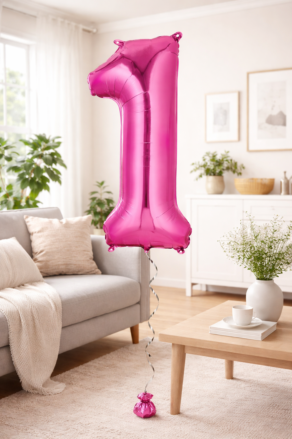 34" Magenta Number 1 Balloon