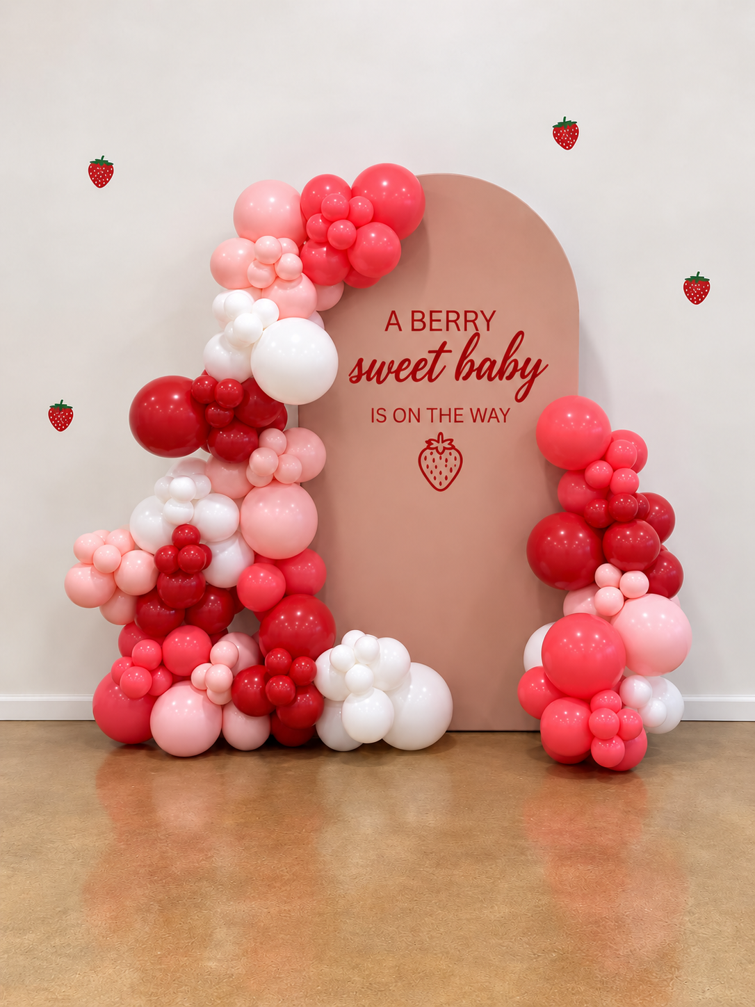 Berry Sweet Baby Shower Balloon Backdrop