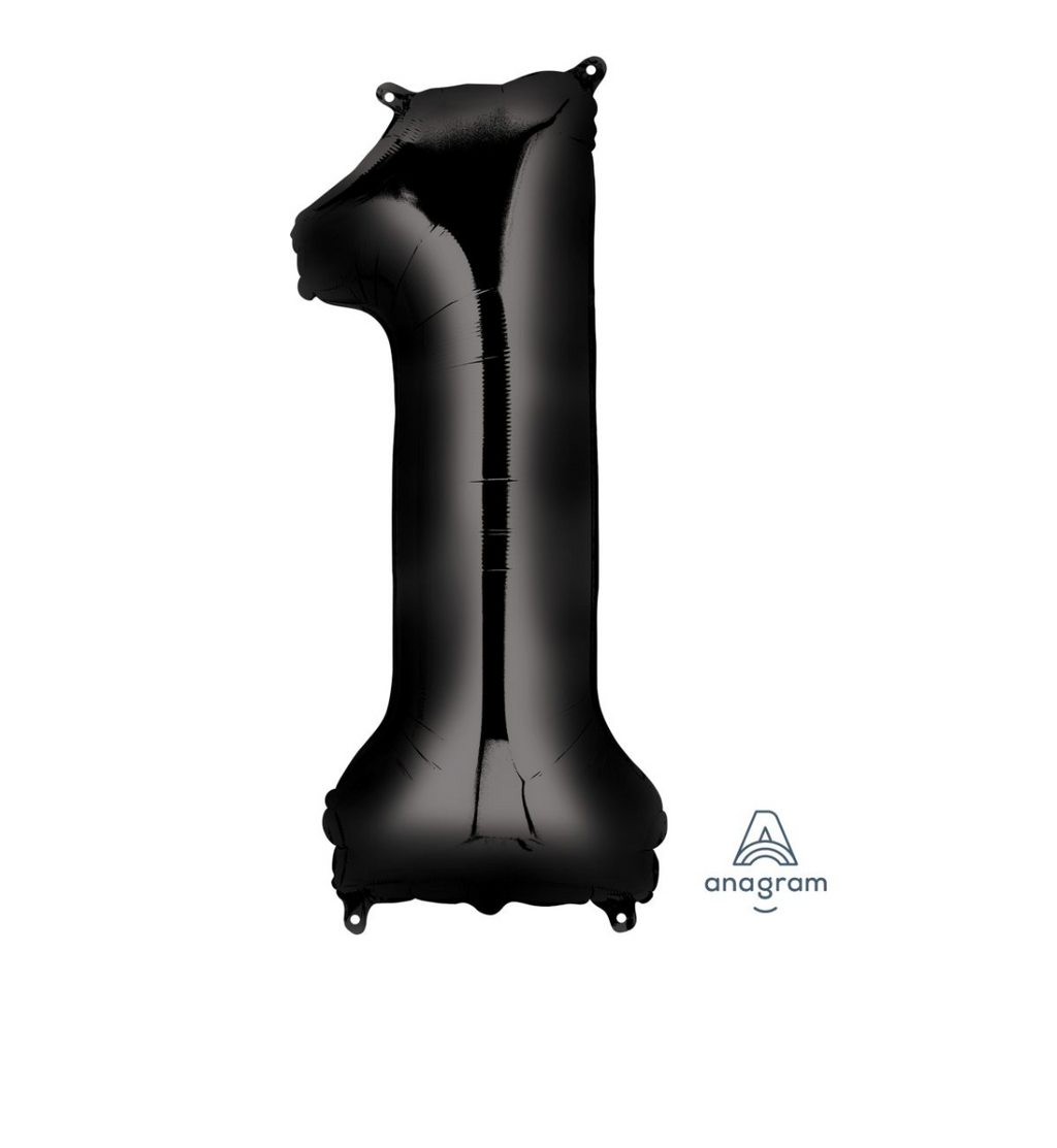 34" Black Number 1 Balloon