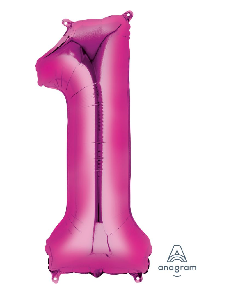 34" Magenta Number 1 Balloon