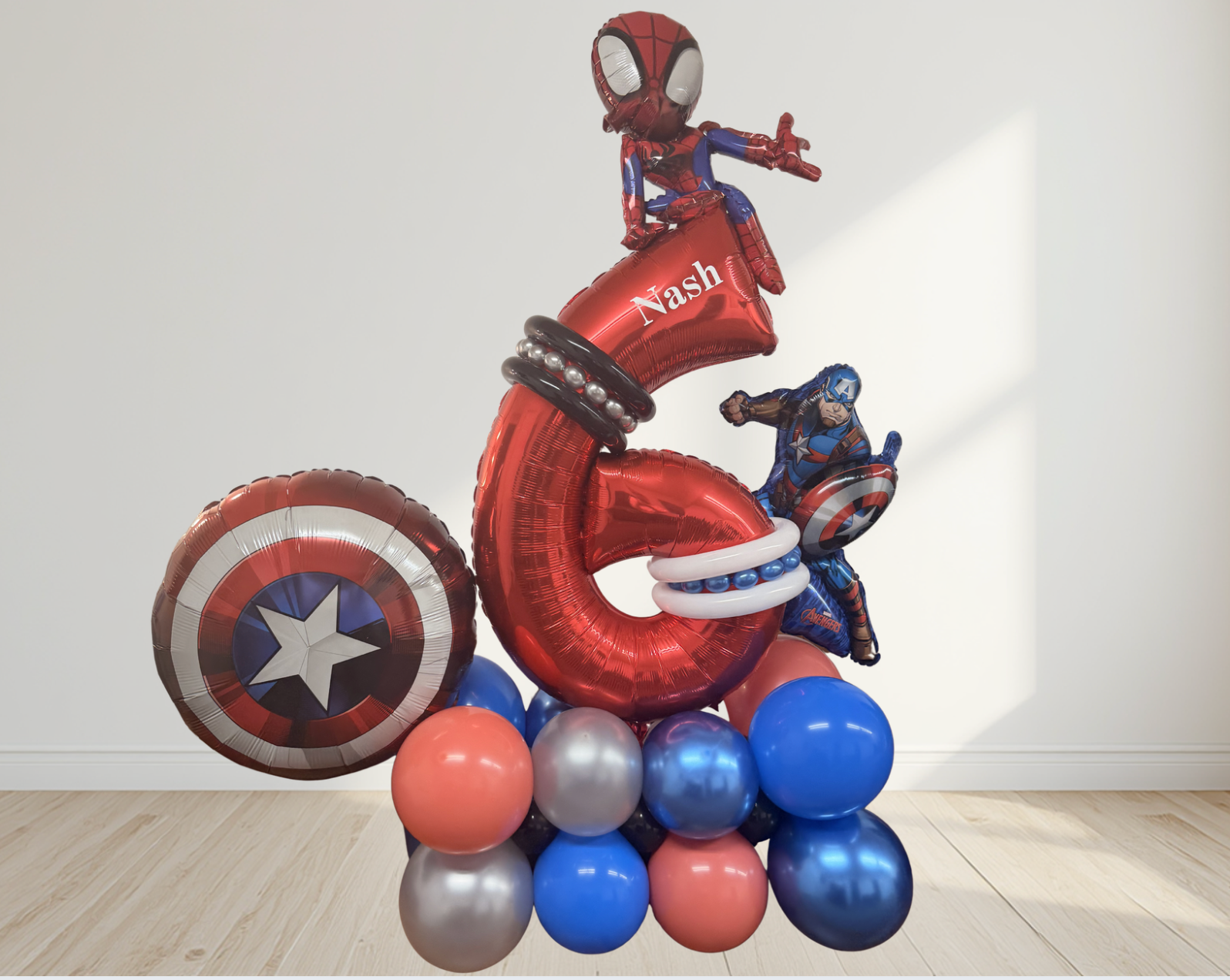 Superhero Number Balloon Stack