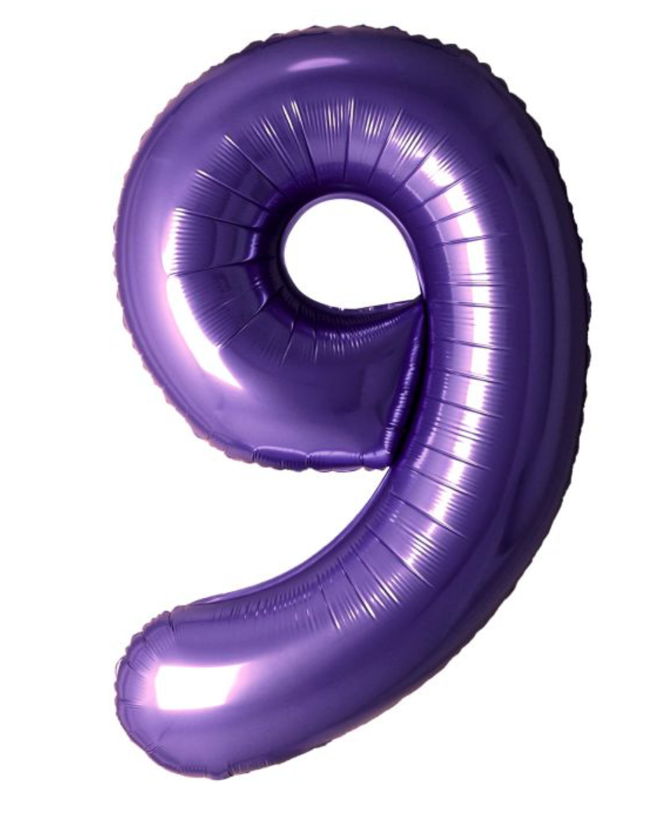 34" Purple Number 9 Balloon