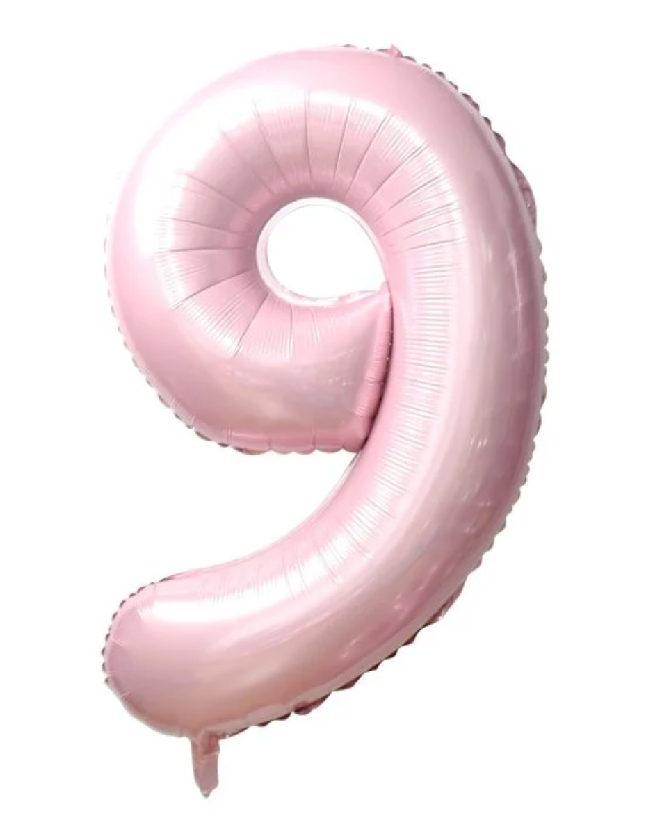 34" Baby Pink Number 9 Balloon