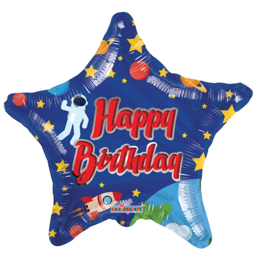 18" Happy Birthday Space Balloon