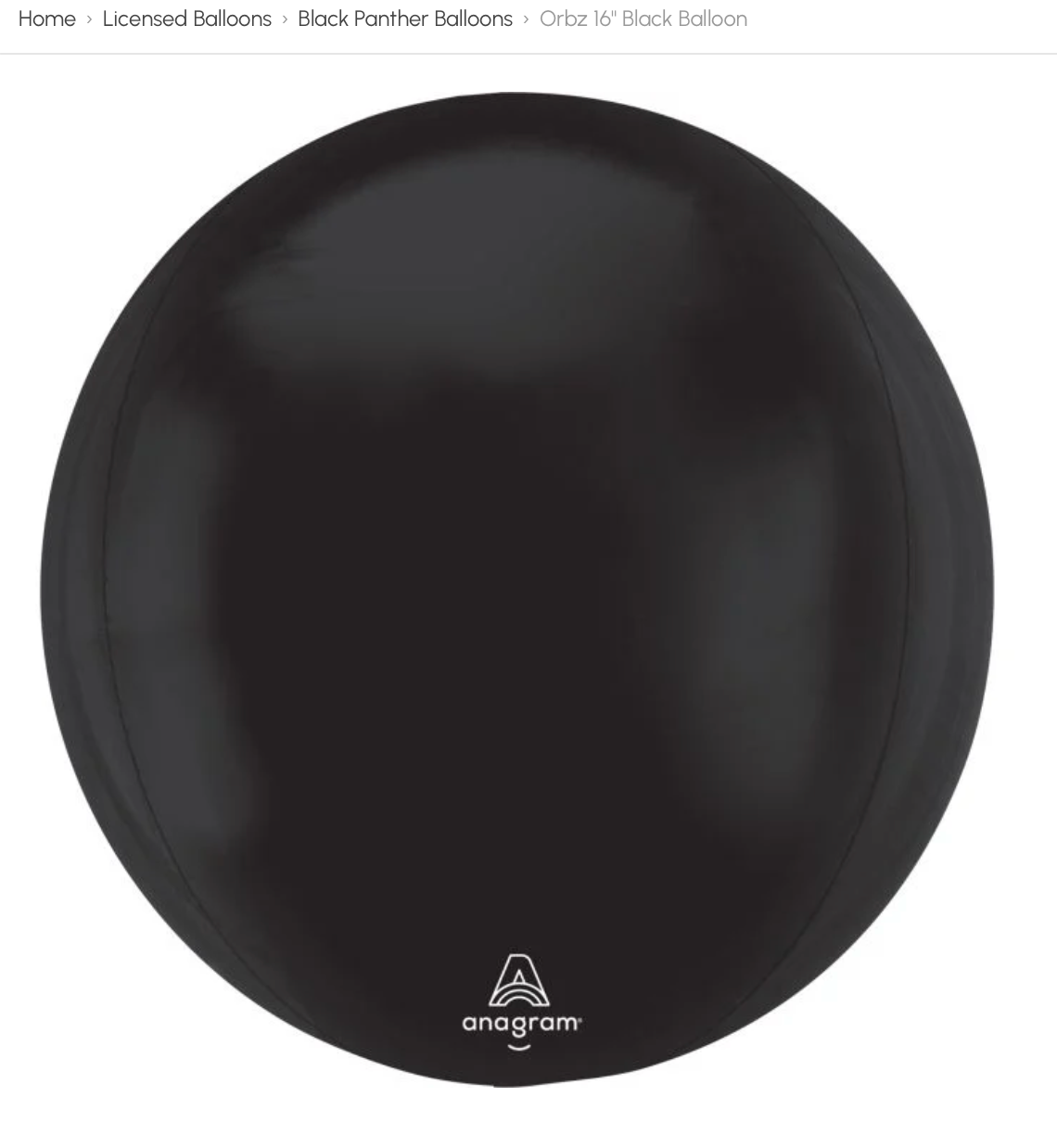 Orbz 16" Black Balloon