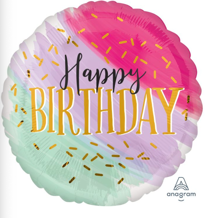 28" Jumbo Water Color Birthday Balloon