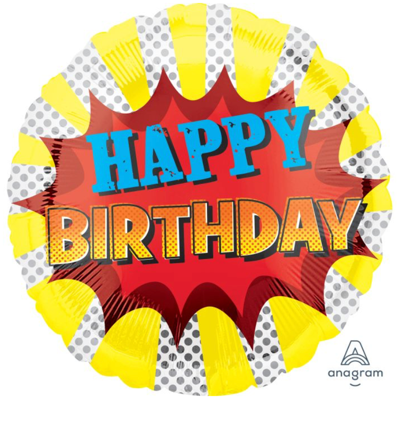 18" Super Hero Birthday Balloon