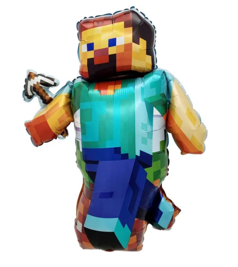 35" Minecraft Miner Steve Balloon