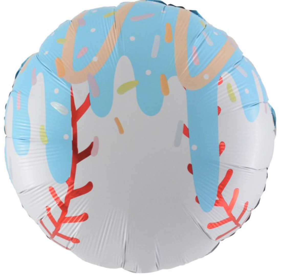24" Blue Ice Cream Baseball Balloon
