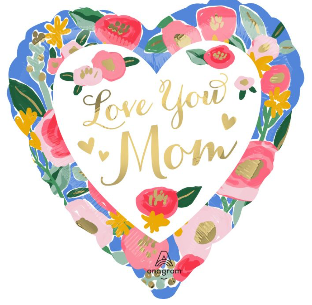 28" Jumbo Love You Mom Painted Prints Balloon