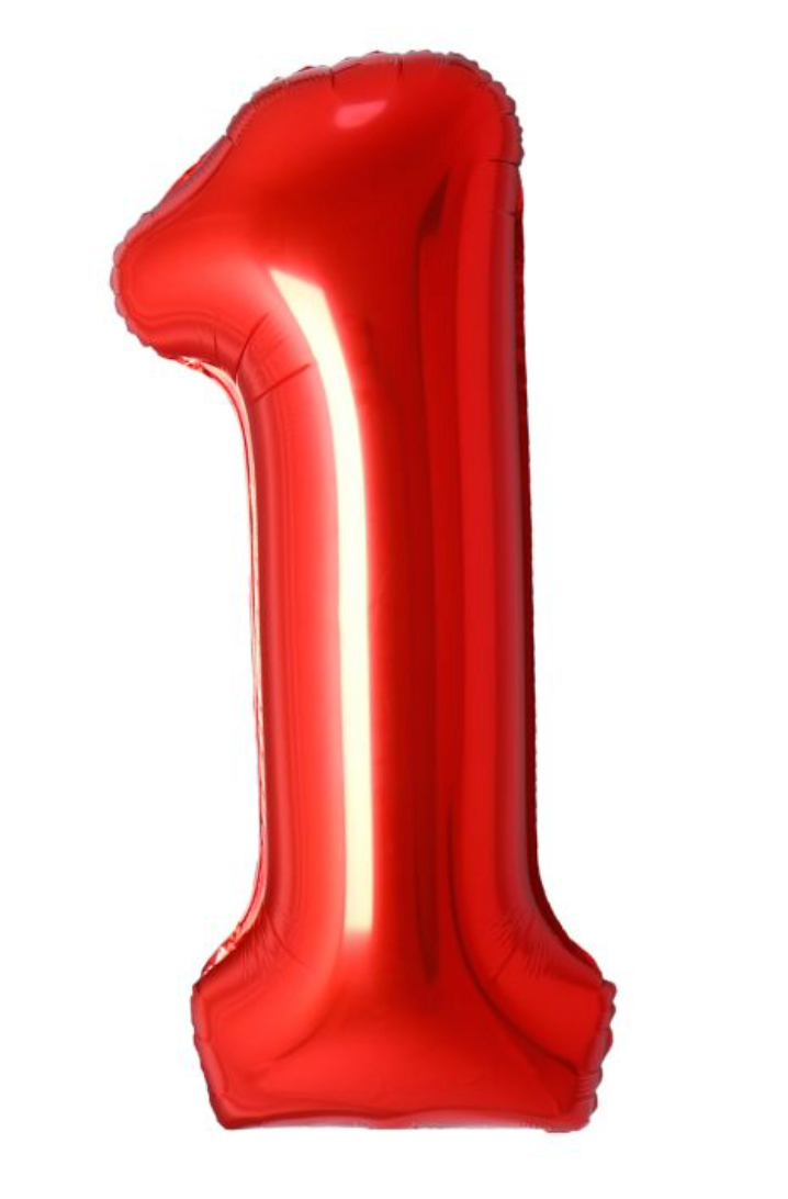 34" Red Number 1 Airise Balloon
