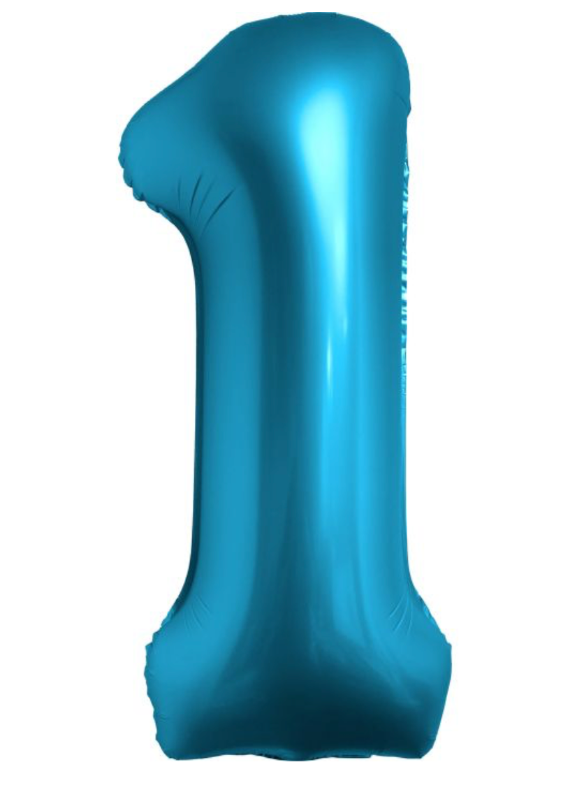 34" Chrome Blue Number 1 Balloon