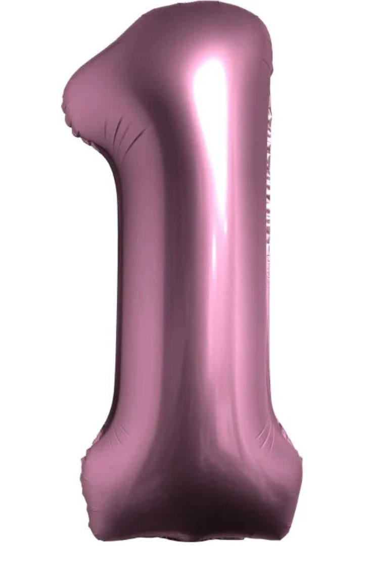 34" Chrome Pink Number 1 Balloon