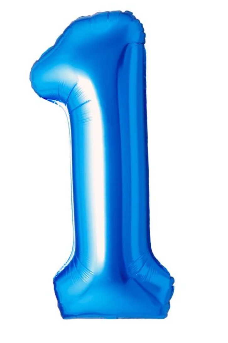 34" Blue Number 1 Airise Balloon