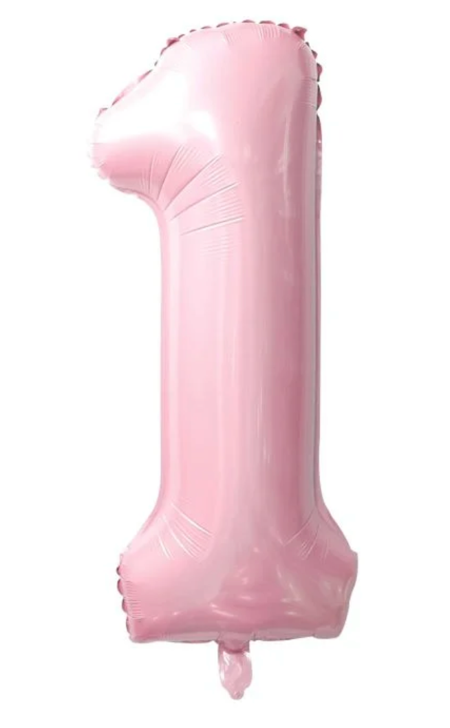 34" Baby Pink Number 1 Balloon