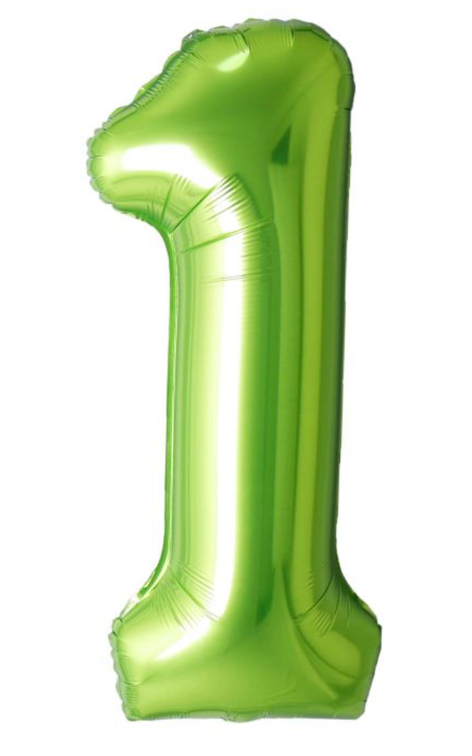 34" Green Number 1 Balloon