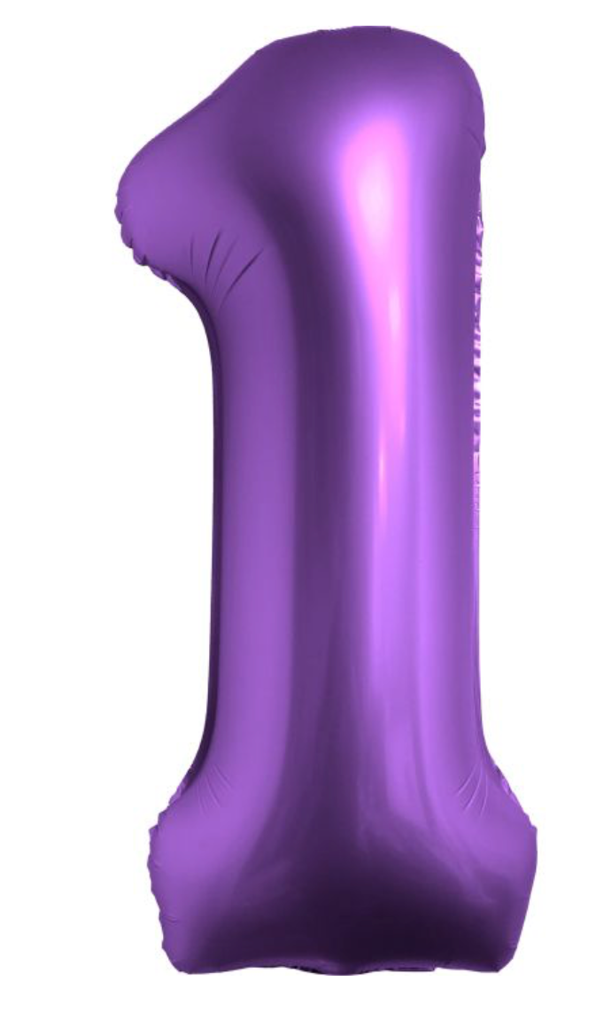 34" Chrome Purple Number 1 Balloon