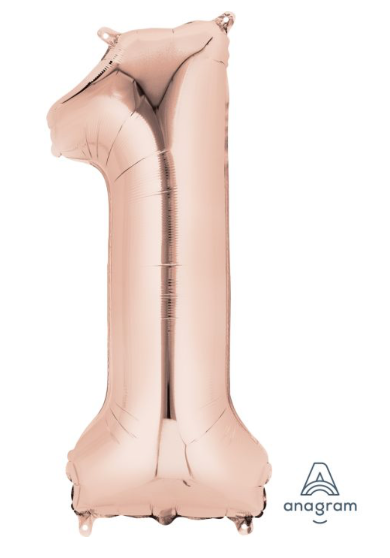 34" Rose Gold Number 1 Balloon