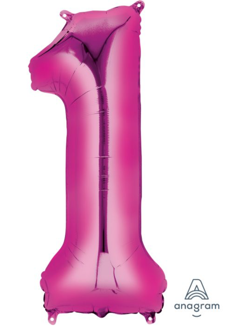34" Pink Number 1 Balloon