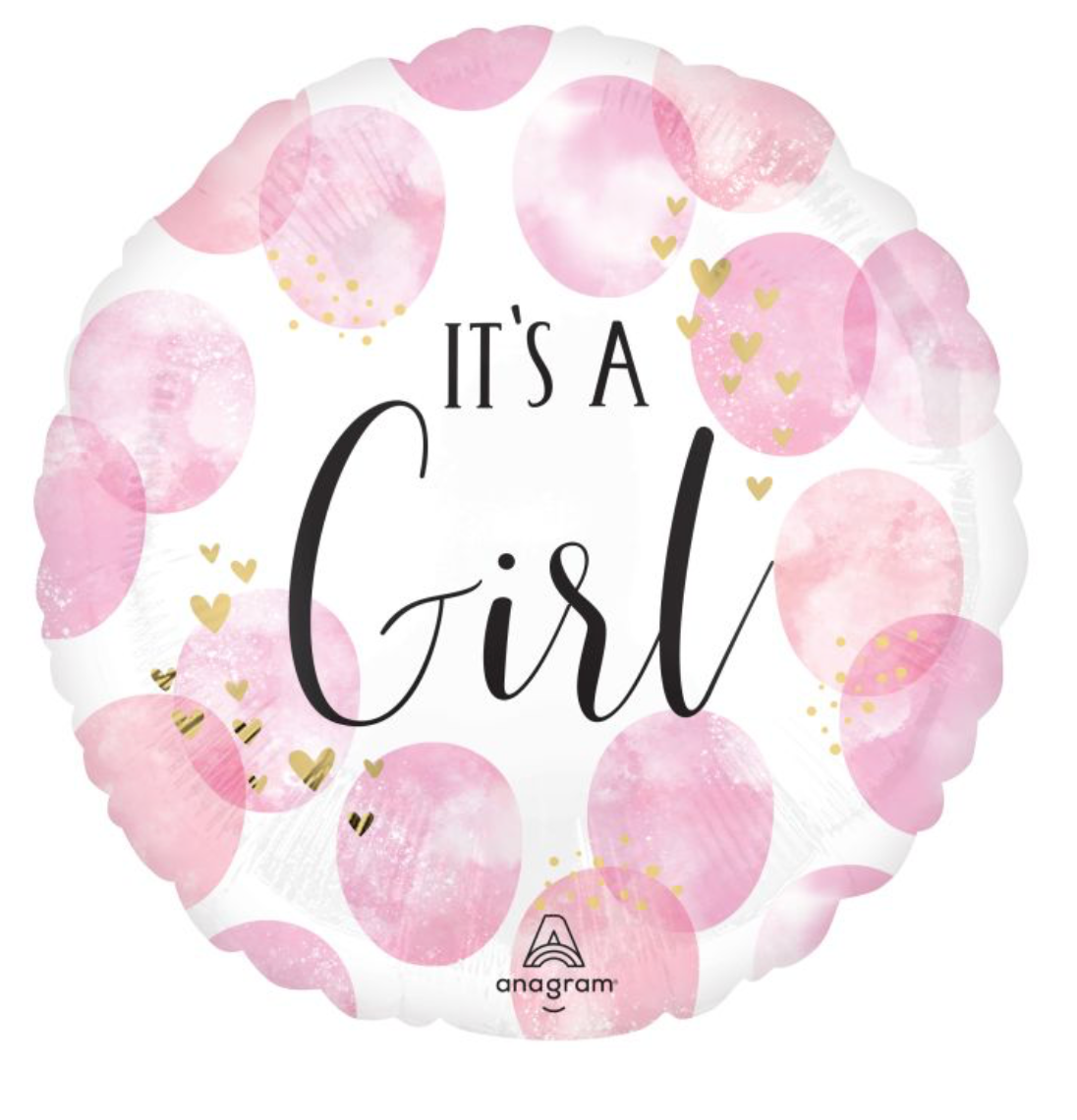26" Jumbo Baby Girl Pink Watercolor Balloon