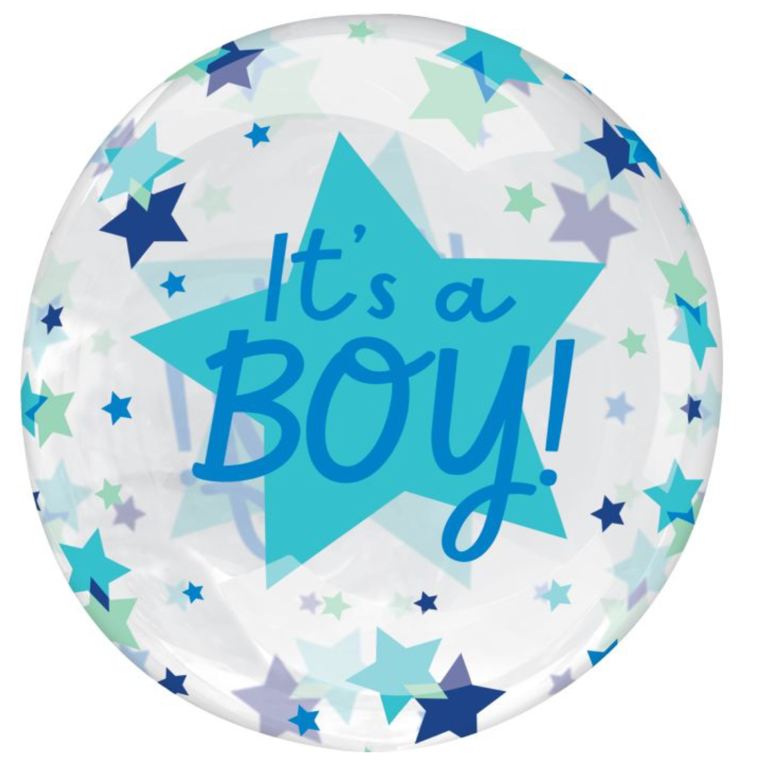 18" Clearz It's A Boy Stars Balloon