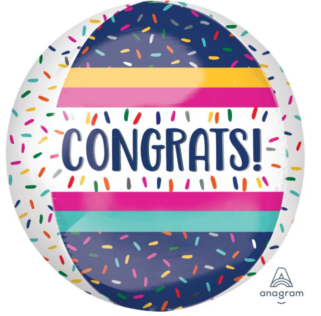 Orbz Colorful Congrats Balloon
