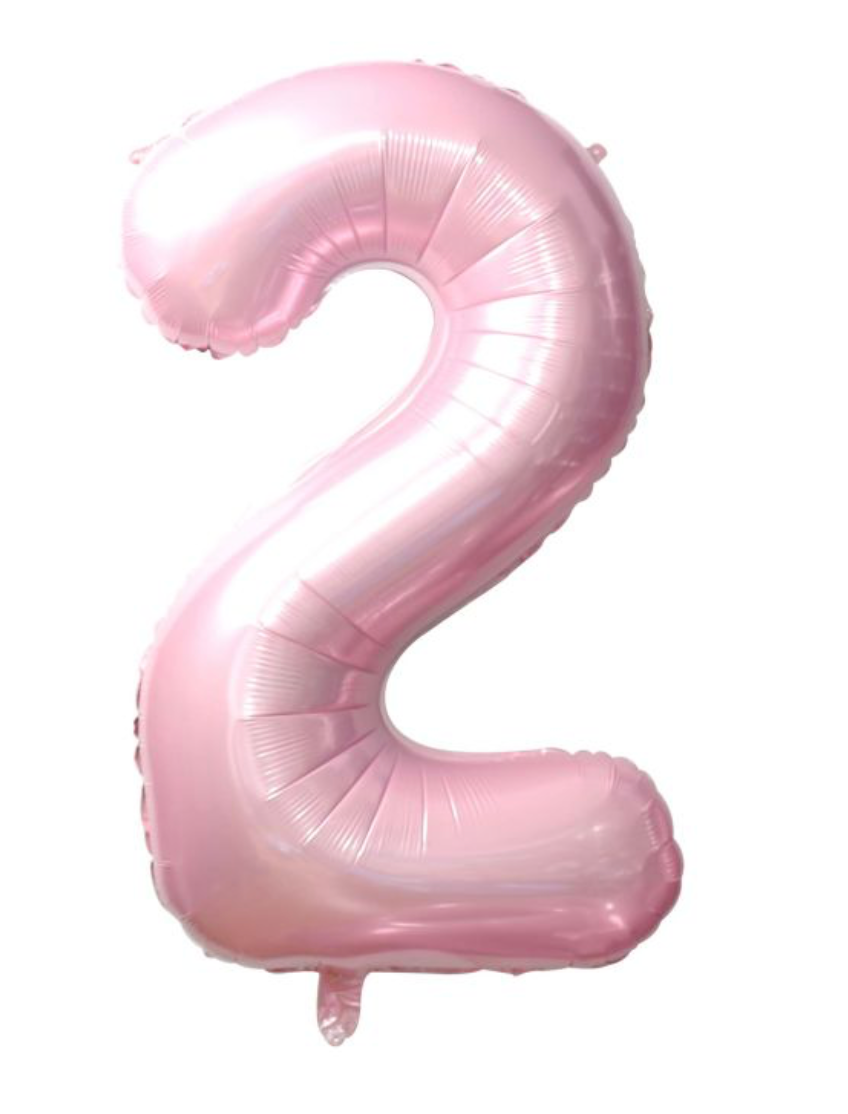 34" Baby Pink Number 2 Balloon