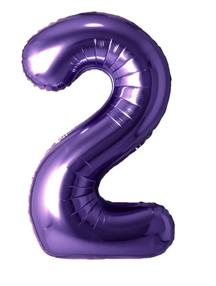 34" Purple Number 2 Balloon