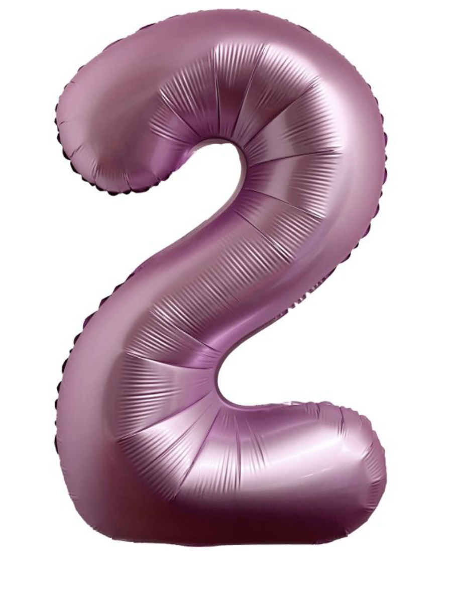 34" Chrome Pink Number 2 Balloon