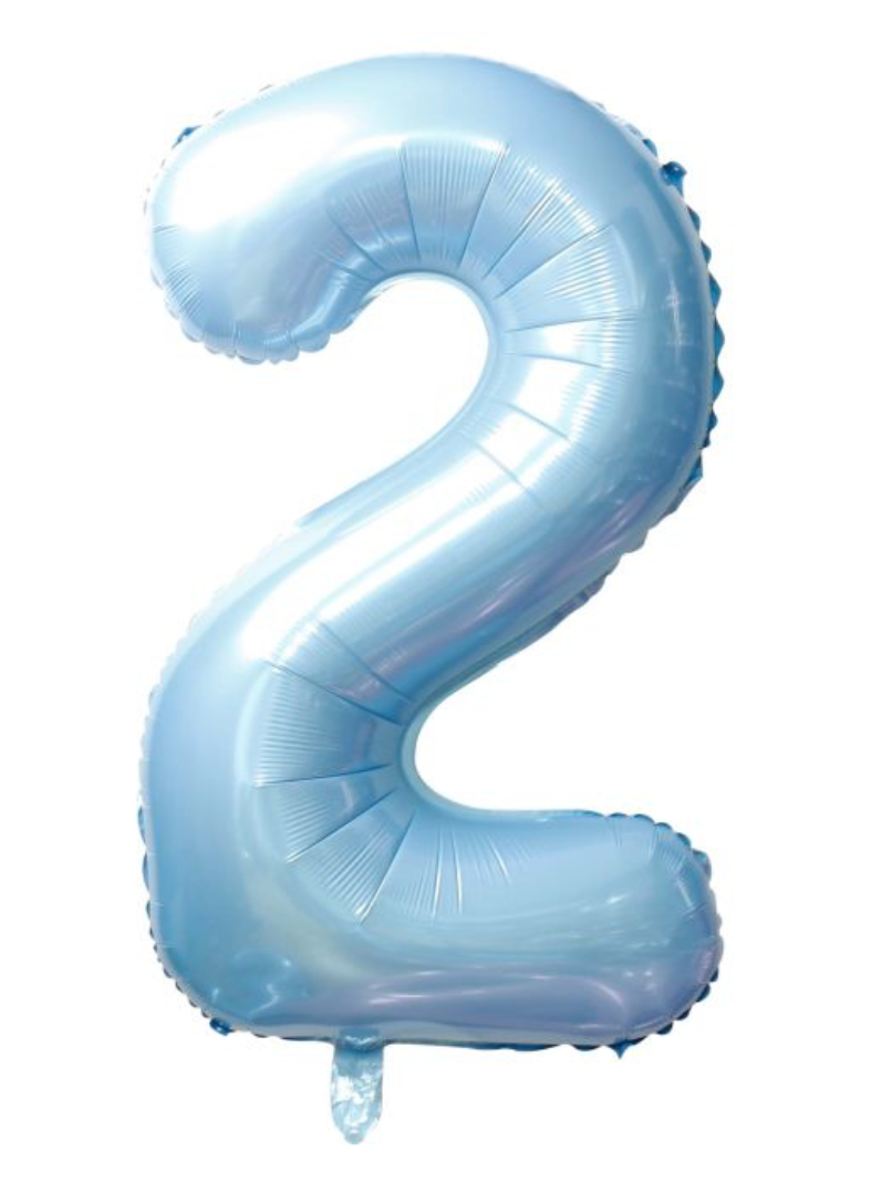 34" Baby Blue Number 2 Balloon