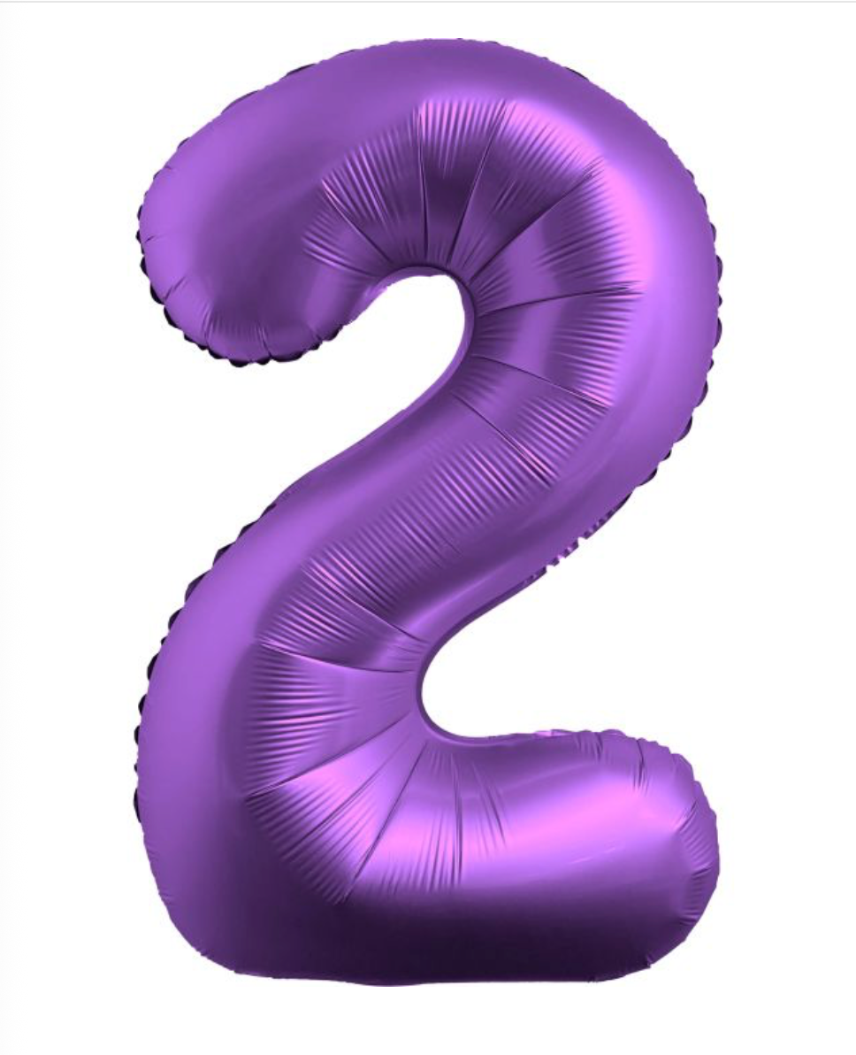 34" Chrome Purple Number 2 Balloon