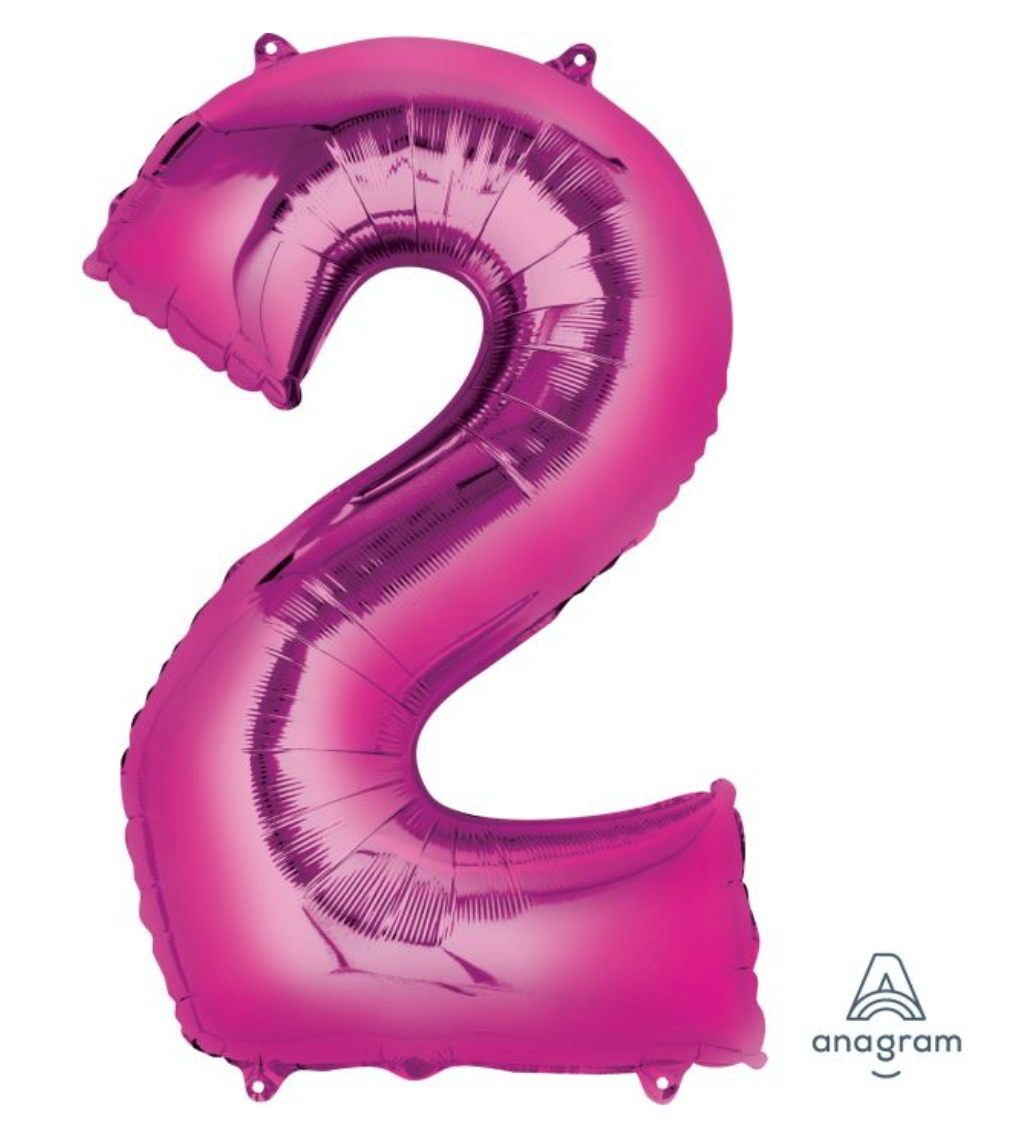 34" Pink Number 2 Balloon