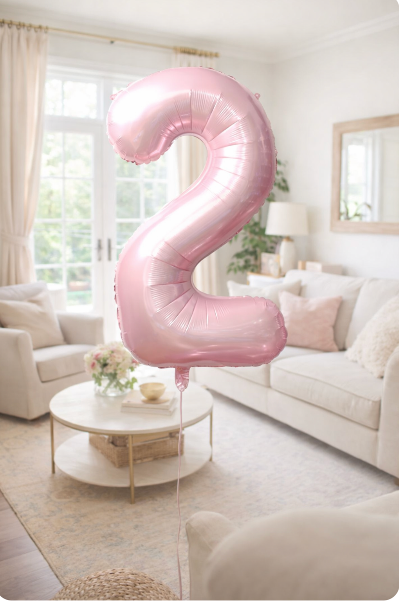 34" Baby Pink Number 2 Balloon