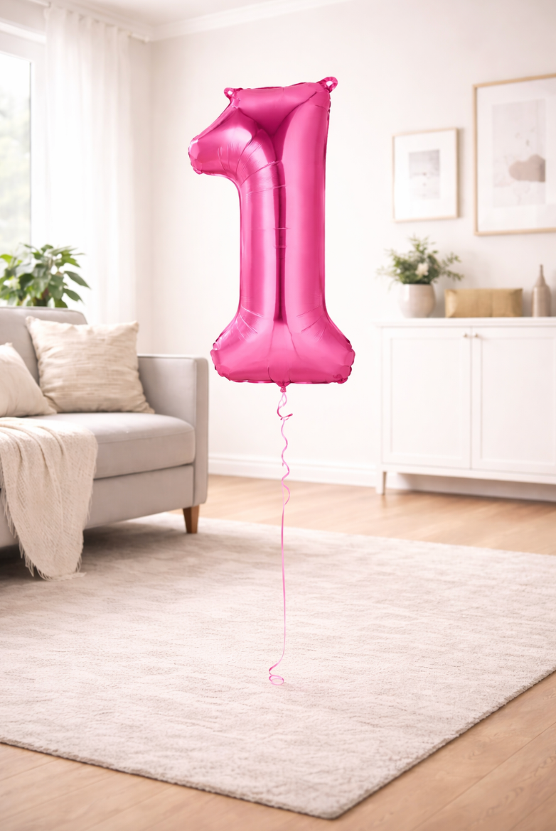 34" Magenta Number 1 Balloon
